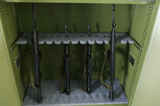 金属の両開きドア3の棚安全な銃のロッカーの鋼鉄保証金庫の軍隊