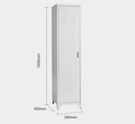 高さ1850mmの0.05本のCBMの単一のドアの立つ足を詰める鋼鉄貯蔵用ロッカーの平たい箱