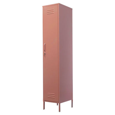 ピンクの寝室の鋼鉄貯蔵用ロッカーの永続的な足の垂直は貯蔵用ロッカーに着せる