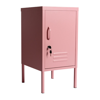 耐久の小型ピンクの金属のロッカーのキャビネットの枕元の鋼鉄単一のドア学生の貯蔵