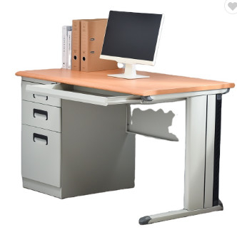 学校事務所の家具の鋼鉄金属引出しのキャビネットが付いている木MDF 25mm卓上コンピュータ丈夫な机