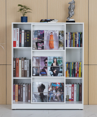 容易な現代シンプルな設計3の棚の本棚は居間の家具を組み立てる