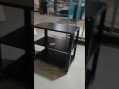 転がり車輪の調節可能な貯蔵の棚が付いている3つの層の金属の鋼鉄棚